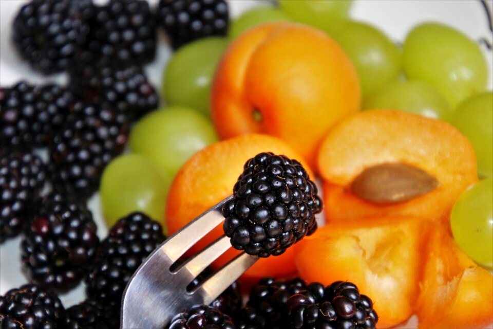 Fork fresh blackberries
