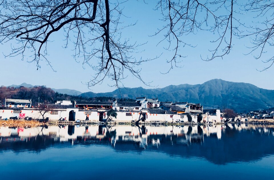 The ancient village ink country emblem architecture