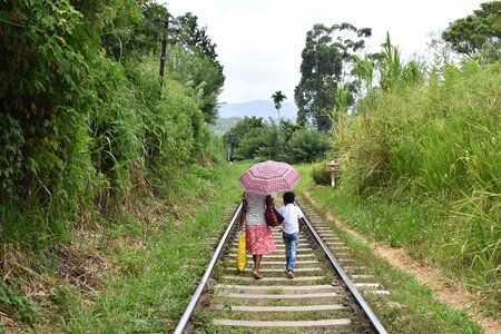 Railway train track