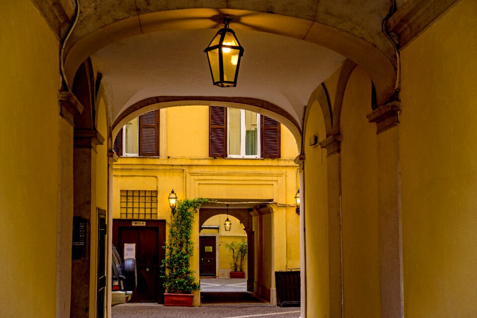 Entrance building yellow