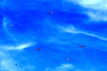 Paragliding air sports flying photo