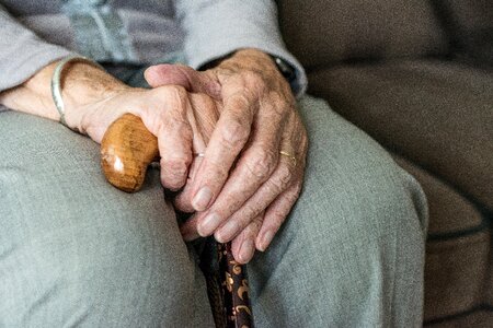 Adult hands elderly photo