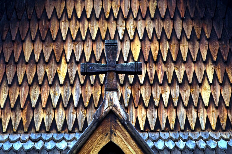 Wood stave church brown