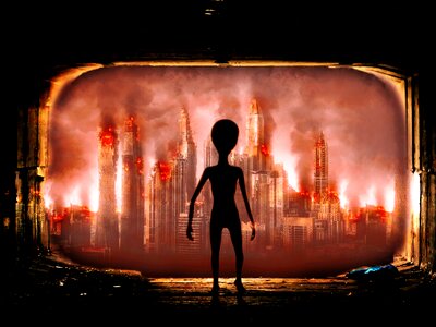 Futuristic earth annihilation