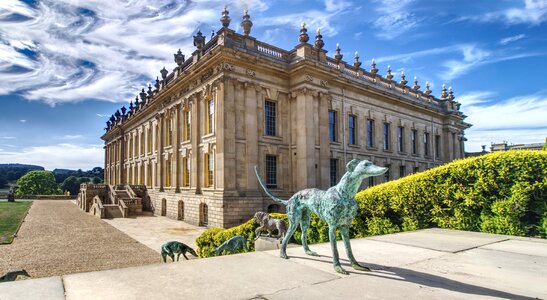 Stately home sculpture clouds