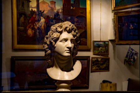 Antique dealer bust statue