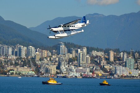 Seaplane landing city photo