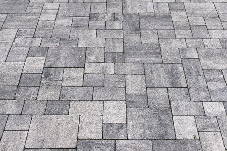 Concrete blocks paved composite stones photo