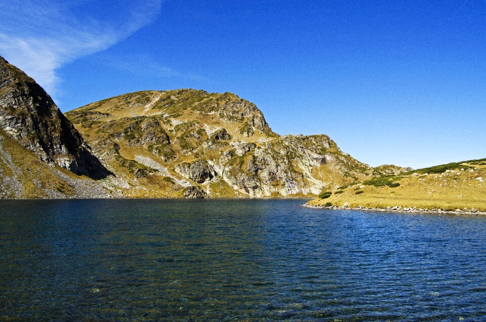 Lake rocks mountain photo