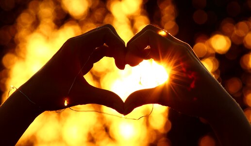 Romantic silhouette sunset