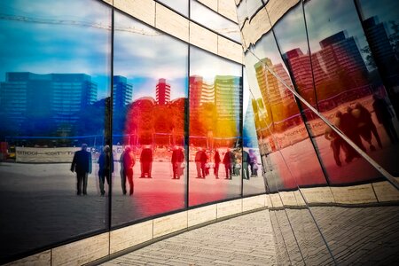 City reflection futuristic