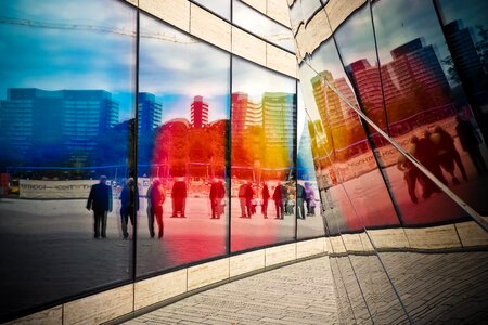 City reflection futuristic photo