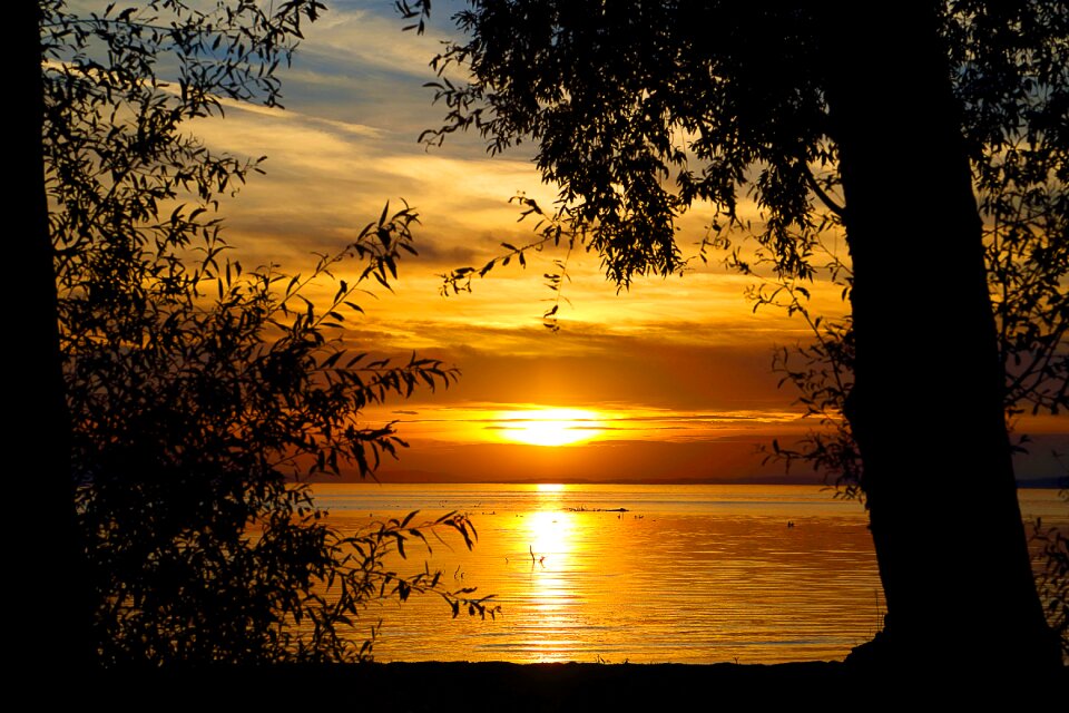 Sunset lake constance romantic photo