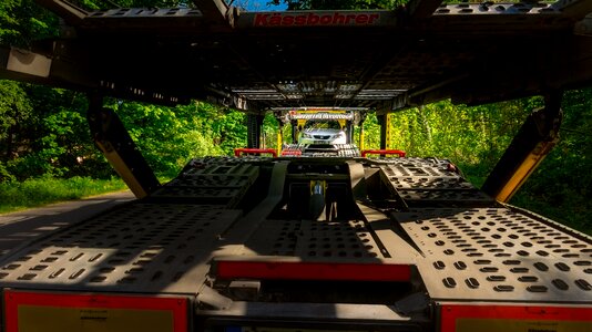Truck mounted crane semi trailers yellow
