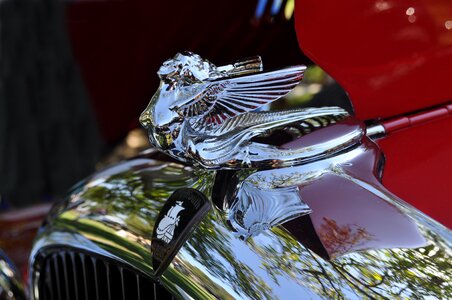 Vintage car shiny silver