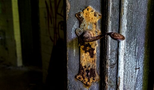 Old door knob rusty photo