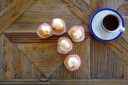 Small cakes coffee coffee cup photo