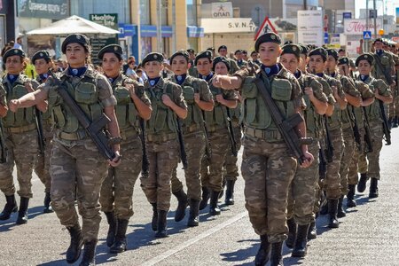 Woman soldier parade photo