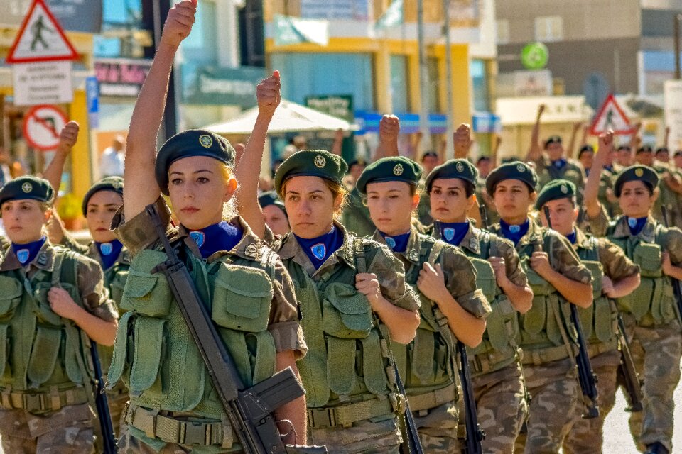 Woman soldier parade