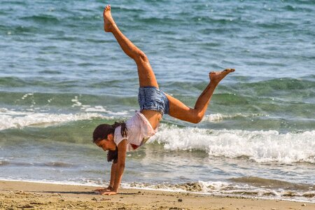 Athletic female happy
