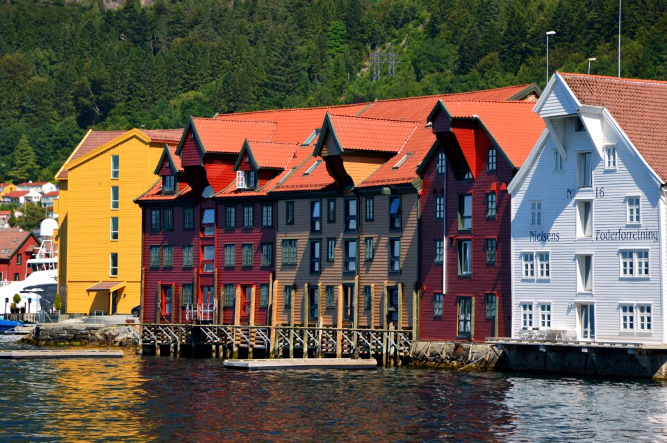 Wooden houses colorful norway