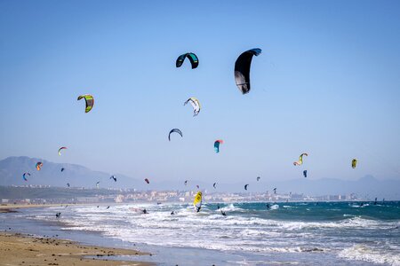 Sea water kitesurfer photo