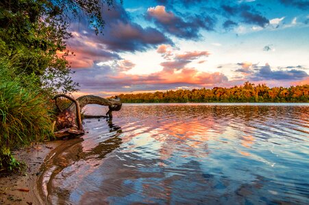 Water sunset reflection