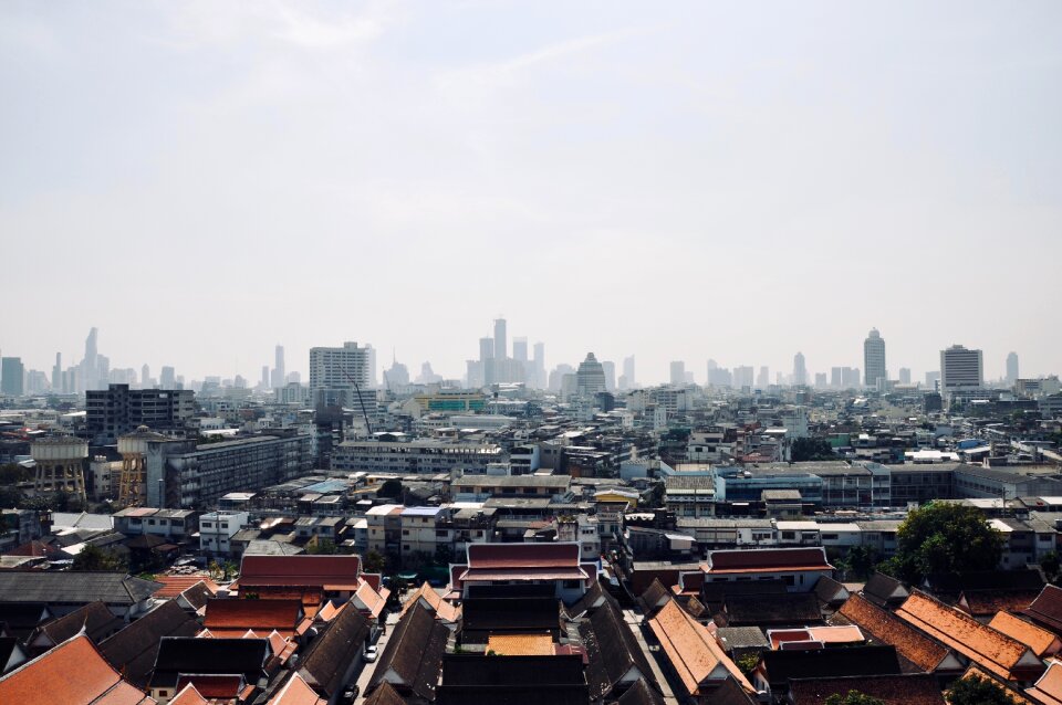 View panorama skyscrapers