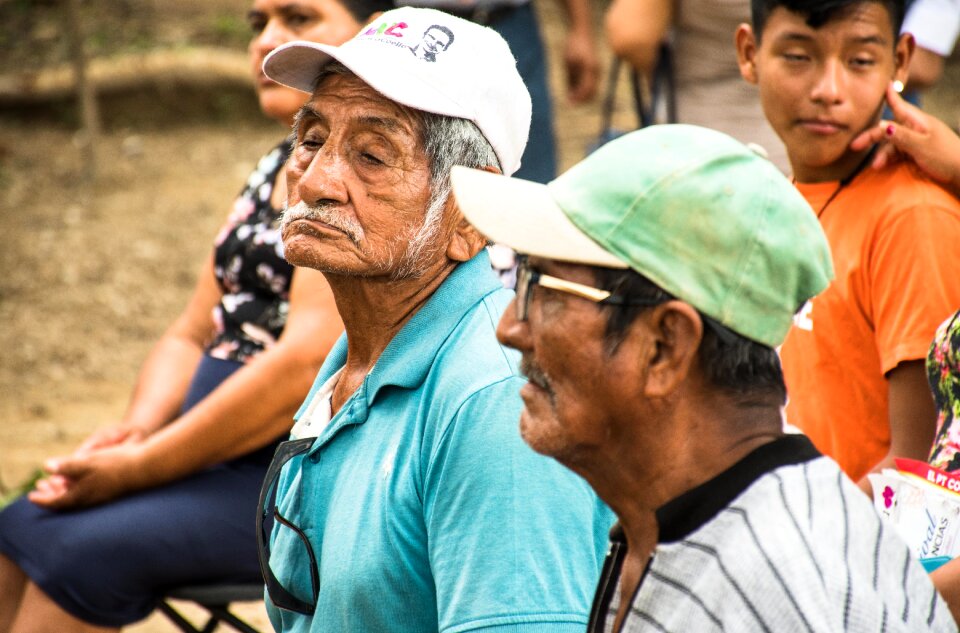 Elderly woman grandmother hands