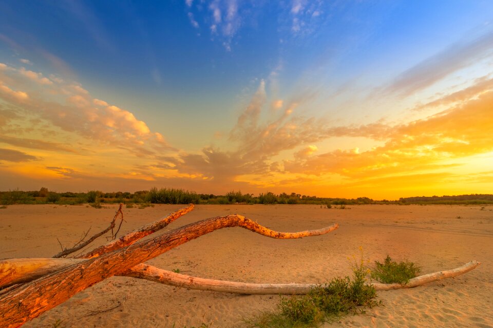 Dawn sky river