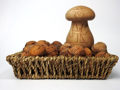 Basket with nuts food nutrition