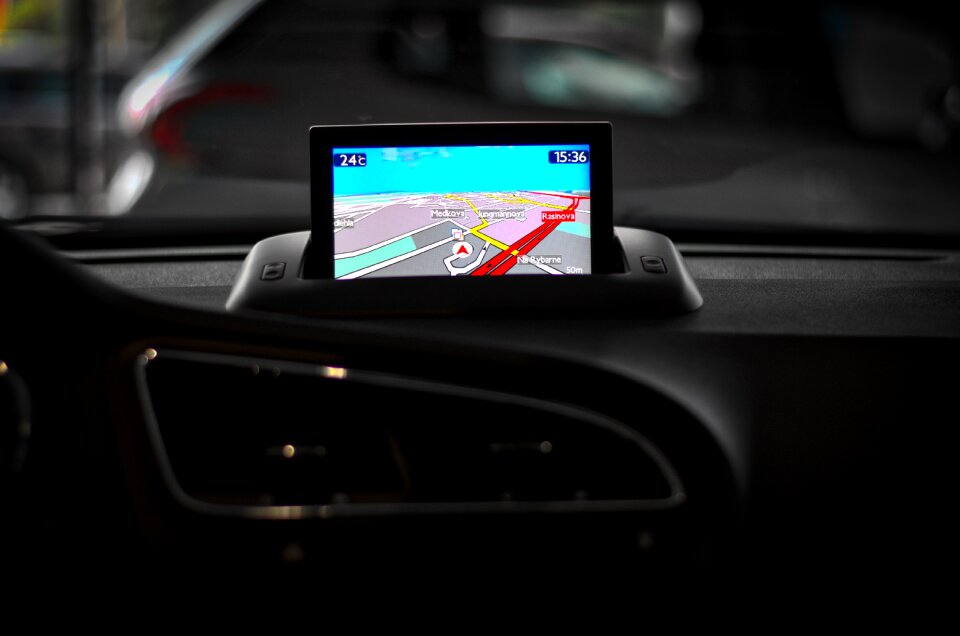 Gps the interior of the automobile