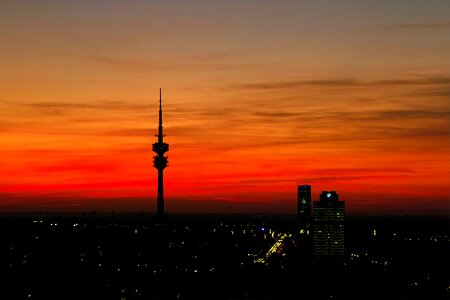 Panorama dusk sunset photo