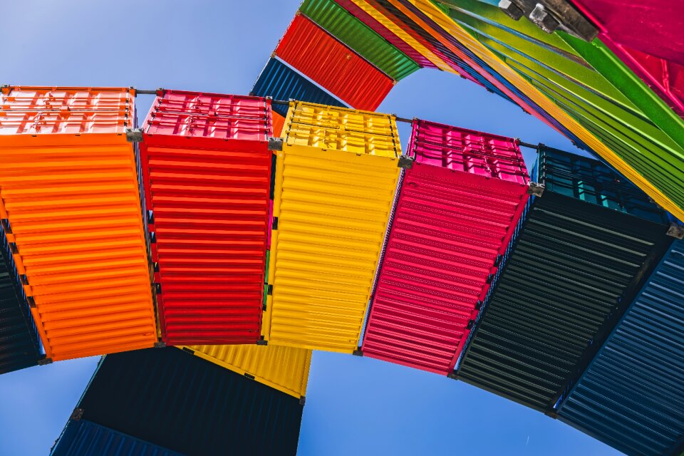 Harbour colourful container