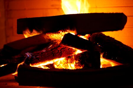 Fireplace hot winter