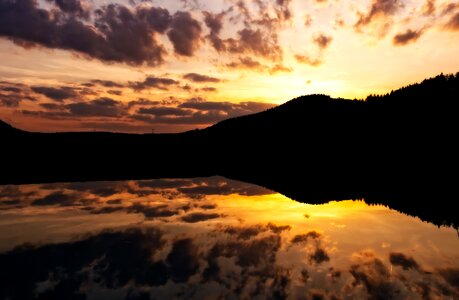 Afterglow lake reflection