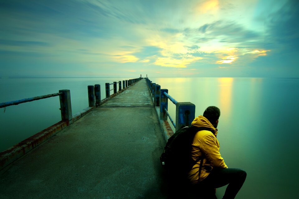 Sunset watching ocean
