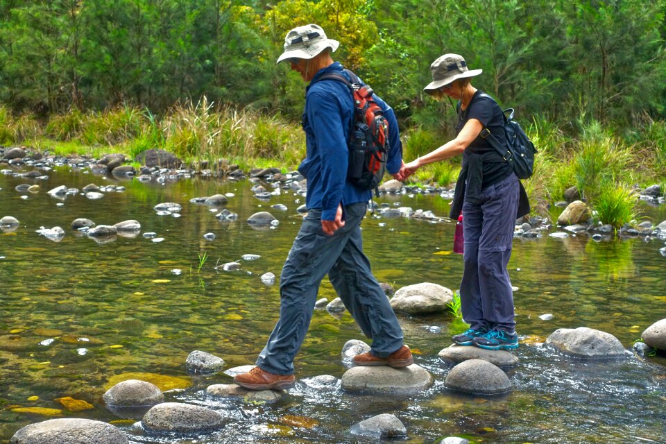 Rocks stream walking