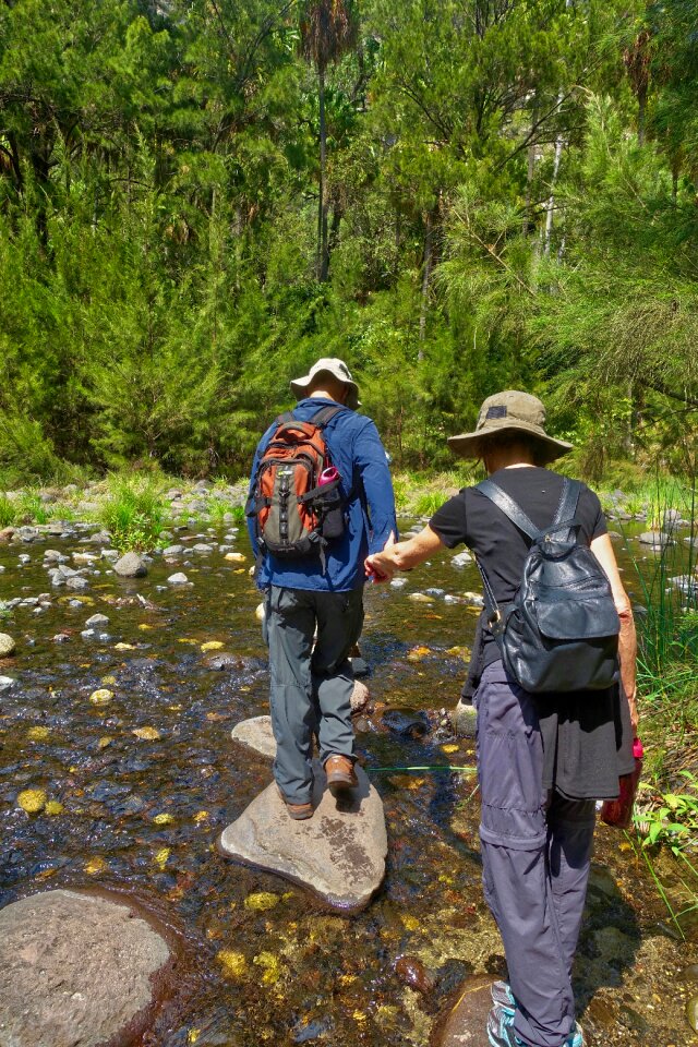 Rocks stream walking