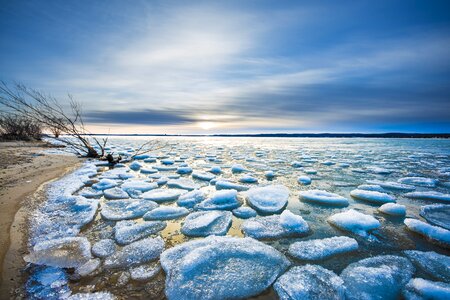 Cold frozen lake photo