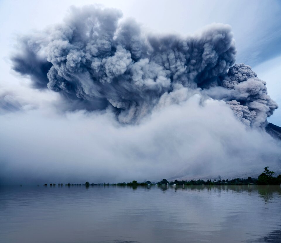 Clouds eruption landscape