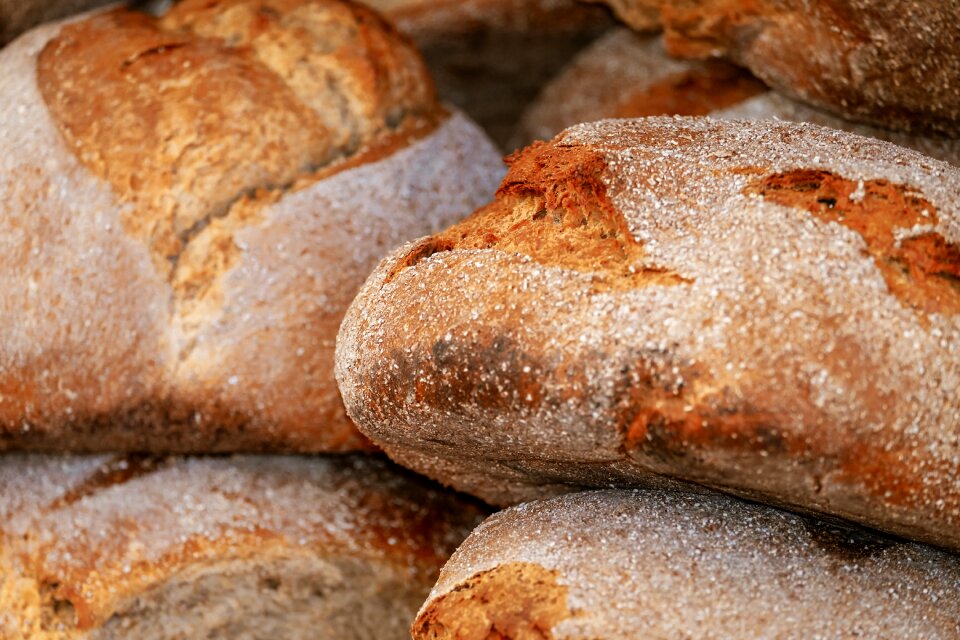 Baked bread crust crispy