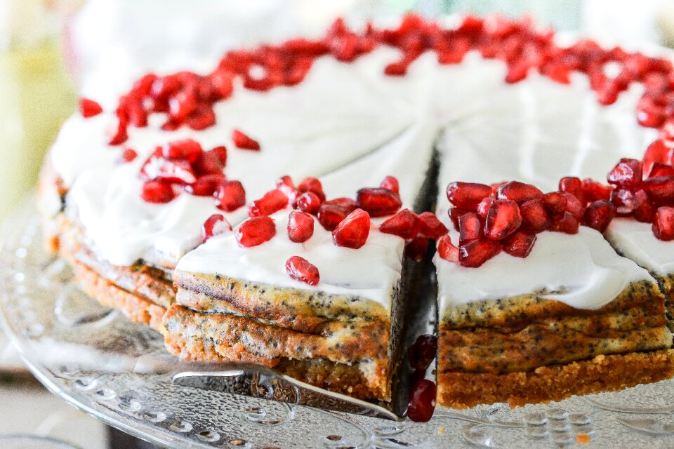 Cake poppy cake pomegranate