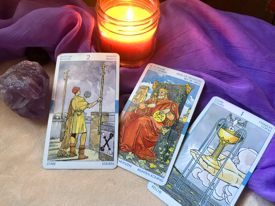 Yellow candle tarot card reads tarot card readings photo