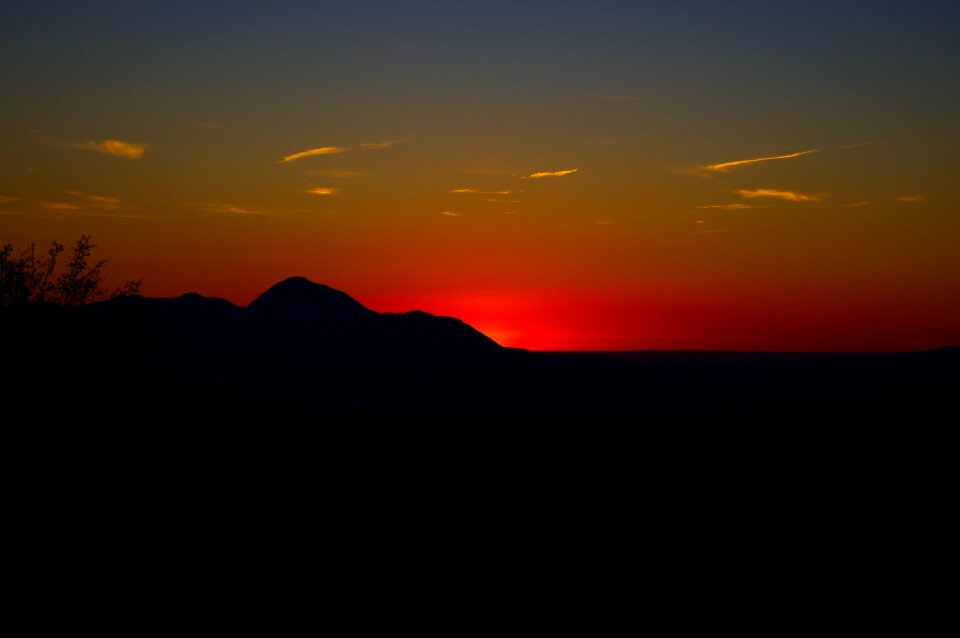 Mountain sunset red