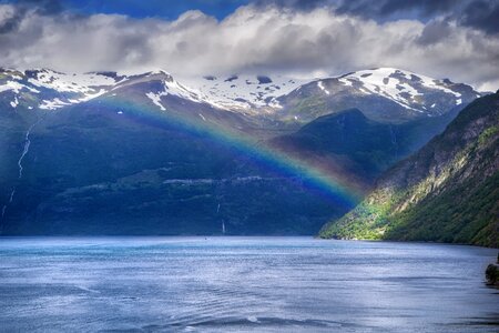 Norway fjords rainbow photo