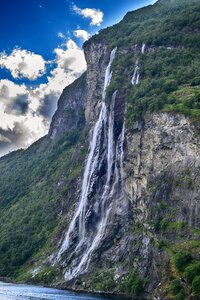 Waterfall fjords norway photo