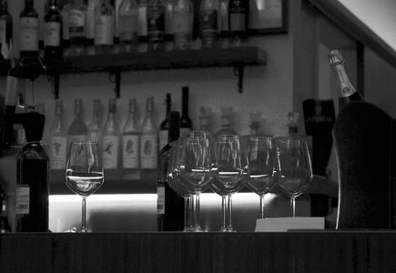 Wine glass restaurant glasses photo