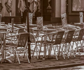 Outside catering dining tables chairs photo