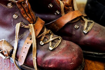 Alpine boots old hiking photo